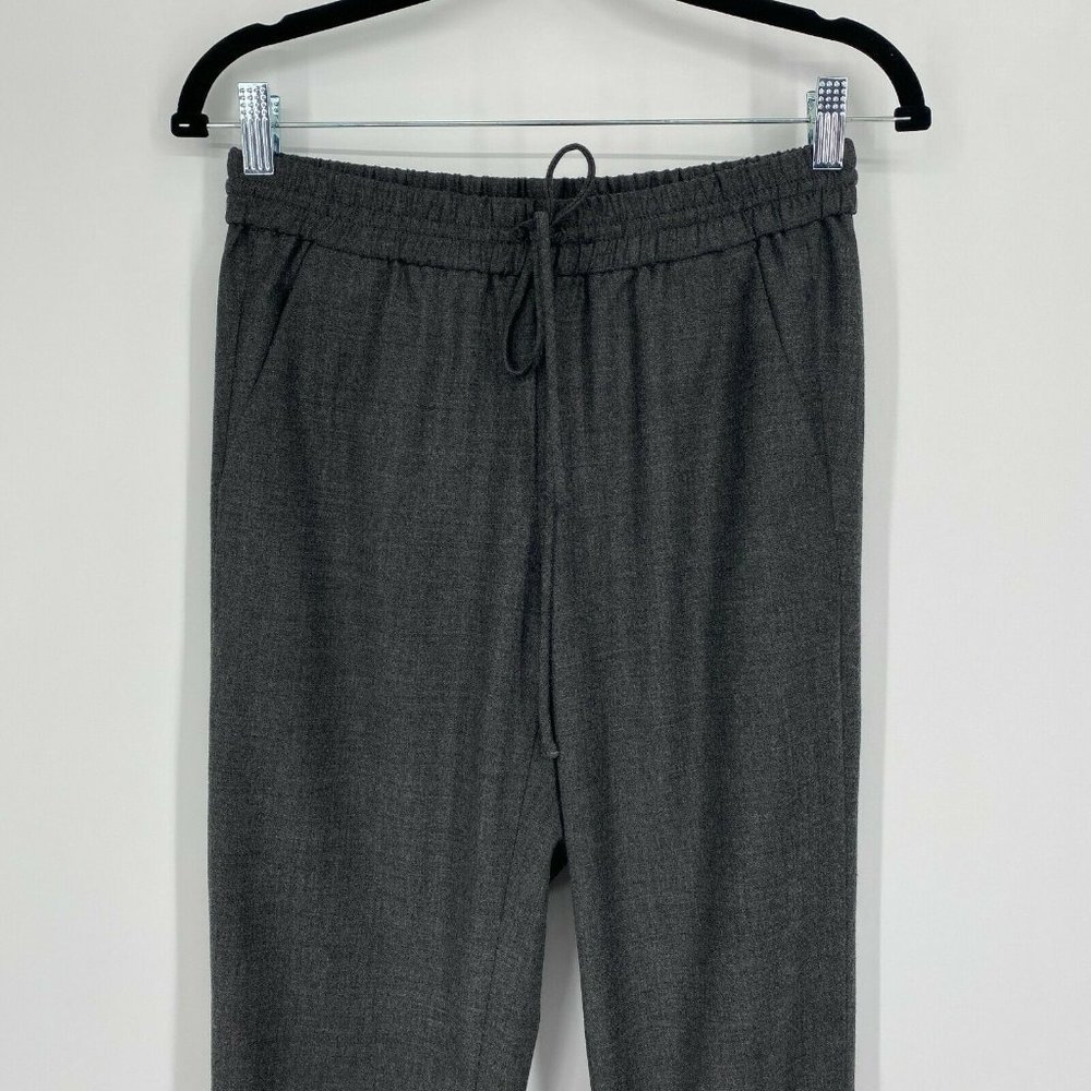 J. Crew Drapey Wool Blend Jogger Pants Women Size 2 Drawstring Stretch Crop Gray - Picture 2 of 10